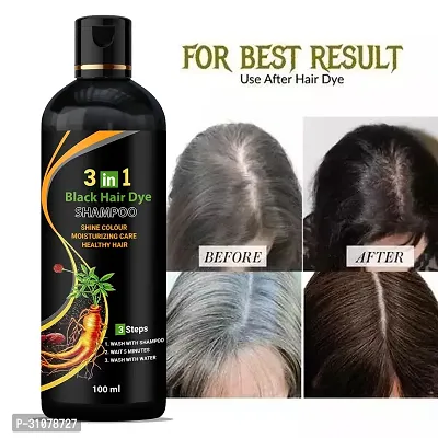 3 in 1 original Hair Dye Instant Black Hair Shampoo for Women  Men Organic Shampoo-thumb0