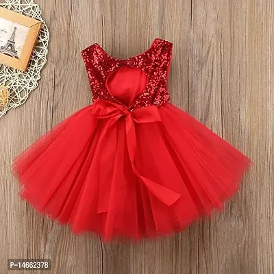 Red Sequenced Net Party Dress