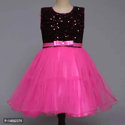 Pink Sequenced Net Party Dress