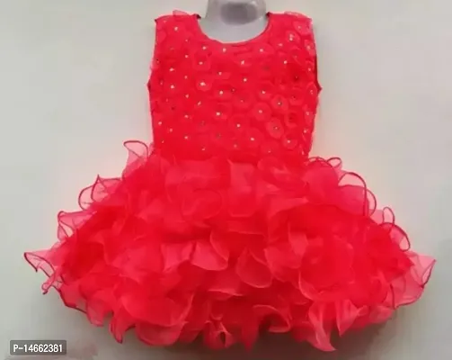 Red Net Dress for Girls-thumb0