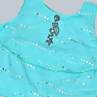 Stylish Turquoise Chiffon Kurti Sharara Set For Girls-thumb4