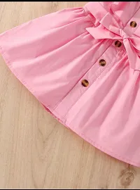 Girls Stylish Pink A-Line Dress-thumb2