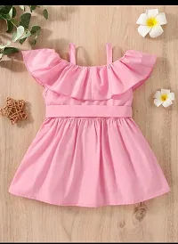 Girls Stylish Pink A-Line Dress-thumb1