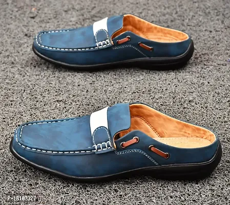 RESTROAD Men's Genuine Quality Half Fishermen, Half Roman Flexible Good Looking Stylish Sandal For Men's (BLUE, numeric_6)-thumb2