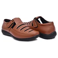 RESTROAD Men's Genuine Quality Fishermen, Roman Flexible Good Looking Stylish Sandal For Men's (TAN, numeric_6)-thumb4