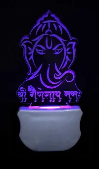 Kelma The Lord Ganesh 3D Illusion Beautiful Illumination Night Lamp Comes with 7 Multicolor and 3D Illusion Design Suitable for Room,Drawing Room,Lobby (Pack of 2)-thumb2