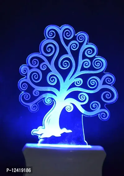 Kelma The Tree 3D Illusion Night Lamp Comes with 7 Multicolor Lighting for Home Decoration Bedside Living Room, Hall Night Lighting-Pack of 1-thumb2