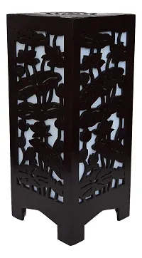 Kelma New Wooden Table Lamp with Creative Laser Cutting Design(Color-Black)-thumb2