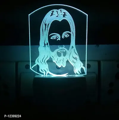 Kelma The Jesus Acrylic Colour Changing 3D Illusion LED Night Lamp for Bedroom (Multicolour)(Pack of 2)-thumb3