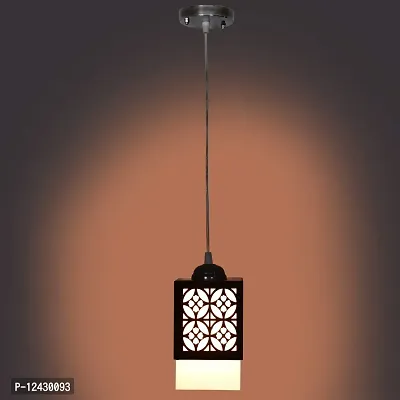 Kelma The Wooden Wood Pendant Light Lamp Suitable for Living Room,Foyer,Bedroom,Hallway (Black)-thumb3