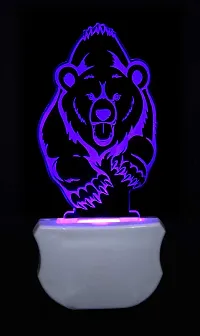 Kelma The Bear 3D Illusion Beautiful Illumination Night Lamp Comes with 7 Multicolor and 3D Illusion Design Suitable for Room,Drawing Room,Lobby (Pack of 2)-thumb2