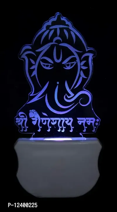 Kelma The Lord Ganesh 3D Illusion Beautiful Illumination Night Lamp Comes with 7 Multicolor and 3D Illusion Design Suitable for Room,Drawing Room,Lobby (Pack of 2)-thumb5