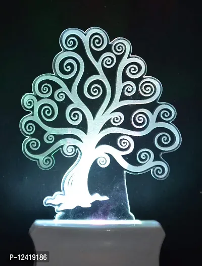 Kelma The Tree 3D Illusion Night Lamp Comes with 7 Multicolor Lighting for Home Decoration Bedside Living Room, Hall Night Lighting-Pack of 1-thumb3