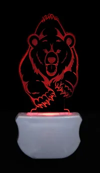 Kelma The Bear 3D Illusion Beautiful Illumination Night Lamp Comes with 7 Multicolor and 3D Illusion Design Suitable for Room,Drawing Room,Lobby (Pack of 2)-thumb3