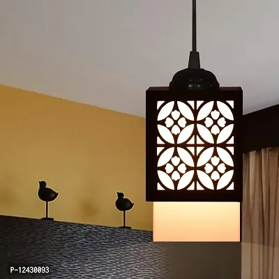 Kelma The Wooden Wood Pendant Light Lamp Suitable for Living Room,Foyer,Bedroom,Hallway (Black)