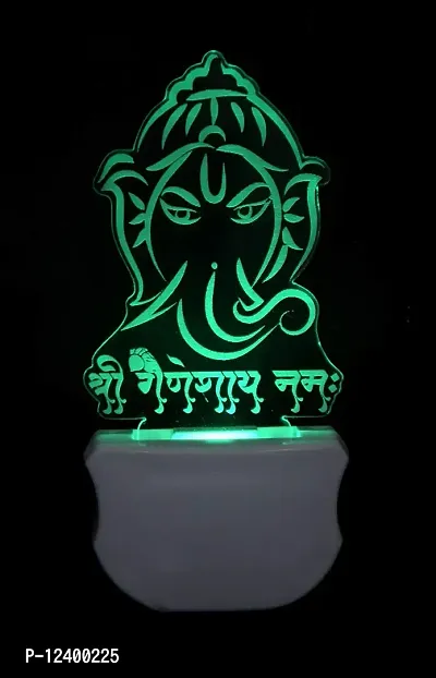 Kelma The Lord Ganesh 3D Illusion Beautiful Illumination Night Lamp Comes with 7 Multicolor and 3D Illusion Design Suitable for Room,Drawing Room,Lobby (Pack of 2)-thumb2