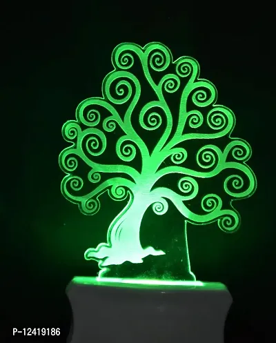 Kelma The Tree 3D Illusion Night Lamp Comes with 7 Multicolor Lighting for Home Decoration Bedside Living Room, Hall Night Lighting-Pack of 1