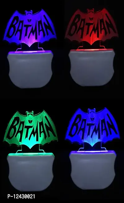 Kelma The Batman 3D Illusion Night Lamp Comes with 7 Multicolor and 3D Illusion DesignSuitable for Room,Drawing Room,Lobby (Pack of 4)-thumb0