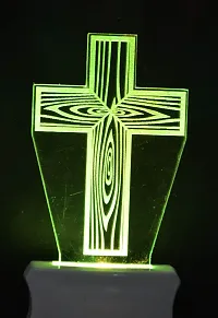 Kelma The Christian Cross 3D Illusion Night Lamp Comes with 7 Multicolor Lighting for Home Decoration Bedside Living Room, Hall Night Lighting-Pack of 1-thumb3