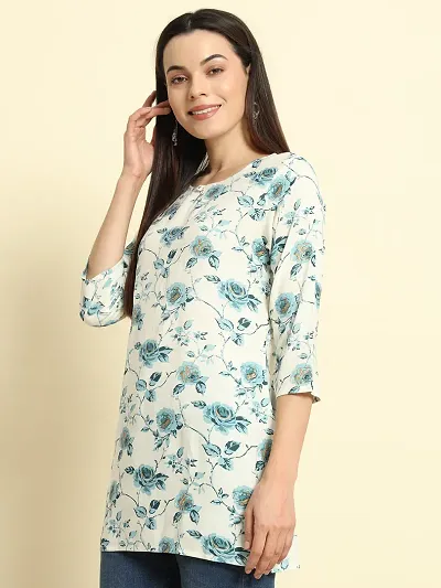 Stylish Rayon Floral Printed Straight Kurti