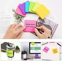 5 Multicolored Neon |Fluorescent Paper |Self Adhesive Memo Pad Sticker | Post it-thumb3