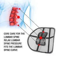 2 - Adjustable Back Support For Car, Home, Office, Mesh Back Lumbar Support-thumb3