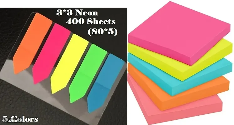 Sticky Notes 400 Sheets Fluorescent Paper Self Adhesive Memo Pad Sticky Notes-thumb0