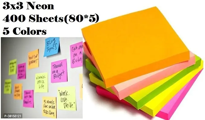 Sticky Notes 3x3, 5 Bright Colored Strong Adhesive Self-stick Notes-thumb0