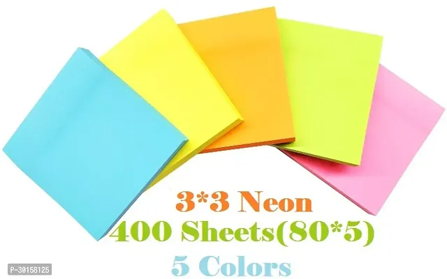 Sticky Notes 400 Sheets Cube (5 Colors x 80 Sheets Each) Self Adhesive Reminders