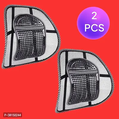 2 - Car Breathable Waist Support Seat Lumbar Cushion Massage Grid Backrest