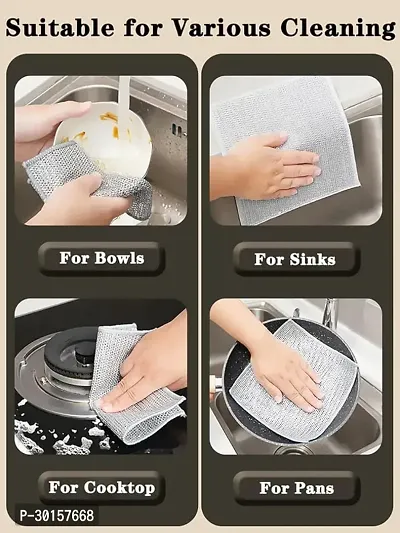 6- Scrubbing Cleaning Cloth For Kitchen Dish Pot Pan Cleaning-thumb4