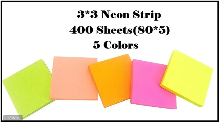 Creative Colorful 400 Sheets Post Sticky Notes Stationary3x3 Neon,(80*5)-thumb0