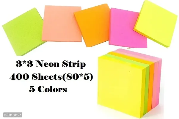 Sticky Note Bright Colorful Sheets Strong Self-Stick 400 Sheets,3x3 Neon,(80*5)-thumb0