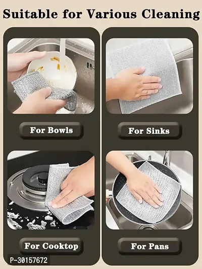 1- Double-Sided Thickened, Multi-Purpose Cleaning, Oil Free Dishwashing Cloth-thumb4