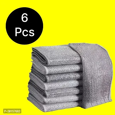 6- Multipurpose Kitchen Powerful Cleaning Wire Dishwashing Rags Metal Wire-thumb0