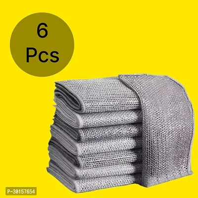 6- Wet  Dry Non Scratch Wire Dishcloth Wire Dishwashing Rags For Washing Dishes-thumb0