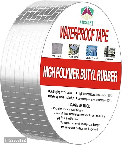 5M-Adhesive Pipe Repair Roof Stop Leak Waterproof Aluminum Rubber Butyl Tape-thumb0