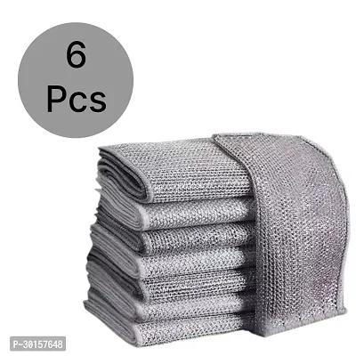 6- Scrubbing Dish Cloth New Wire Dishwashing Rags For Steel Scrubbers-thumb0