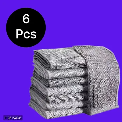 6- Metal Wire Dishwashing Rags For Wet And Dry Non-Scratch Wire Dishcloth