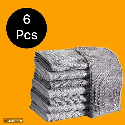 6- Wire Cloth Kitchen Anti Scratch Dishwashing Clean Wire Scrubbing Cloths-thumb0