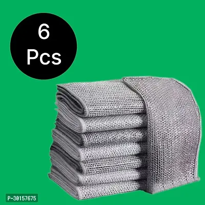 6- Double-Sided Thickened, Multi-Purpose Cleaning, Oil Free Dishwashing Cloth-thumb0