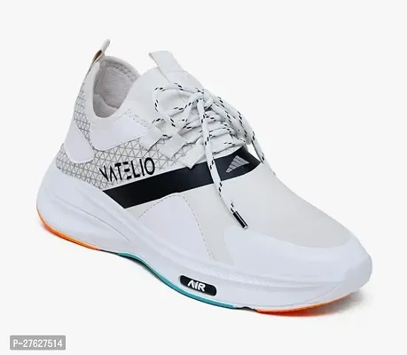 Stylish White Airmix Self Design Casual Shoes For Men-thumb0