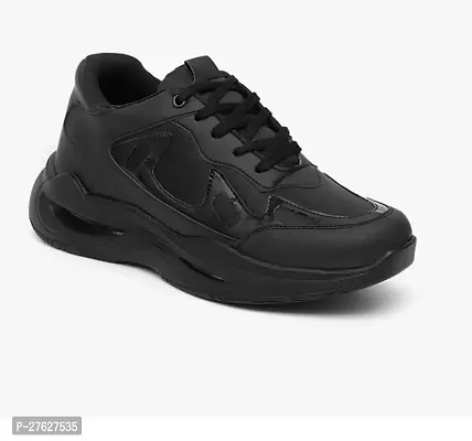 Stylish Black Airmix Self Design Casual Shoes For Men-thumb0