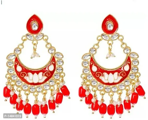 CHAND MEENA  (RED) COLOUR EARRING-thumb0