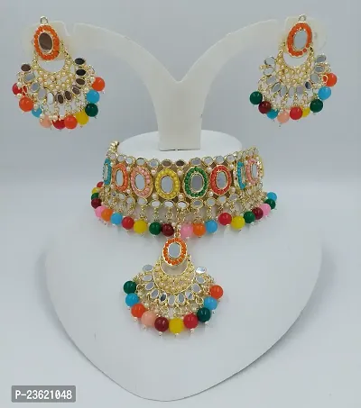 Necklace, Earring  Maang Tikka Set-thumb0