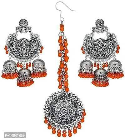 Red Padmavat Earring with maangtikka-thumb0