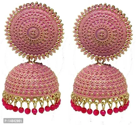 MY-Golden and Pink Pearls Drop Dome Shape