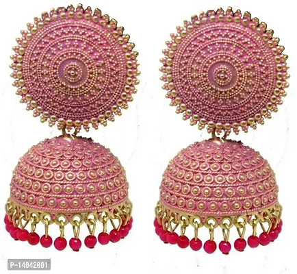 MY-Golden and Pink Pearls Drop Dome Shape-thumb0