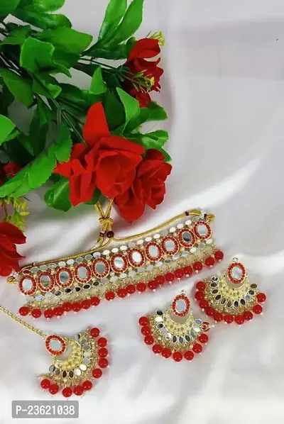 Necklace, Earring  Maang Tikka Set