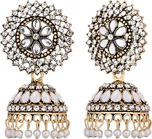 MY-KUNDAN WHITE JHUMKI FOR WOMENS AND GIRLS-thumb1